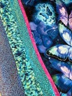 Quilt top: Handmade Quilt Top - Cosmic Butterflies -Variety Blues/ Purp 44" x66" — photo 5