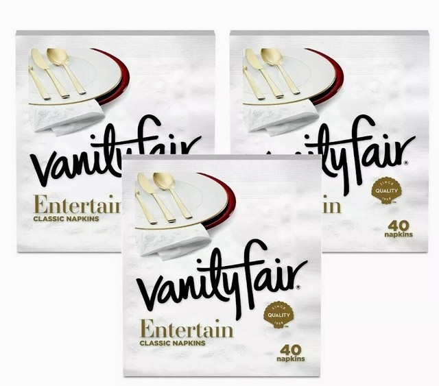 Vanity Fair Entertain Dinner Napkins 3 Pack 120 3 Ply Napkins Total For Sale Online