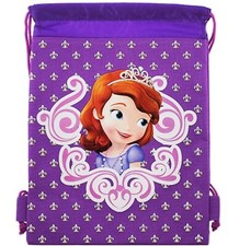 Princess Sofia Character Authentic Licensed Purple Drawstring Gym Bag New