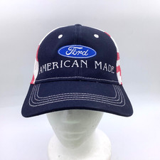 Ford Made in America Flag Mesh Trucker Hat Cap Strapback Navy Blue Red White