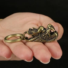 1 Pc Solid Brass Dragon Keychain Keyring Brass Keychain Pendant Keychain Gift US