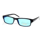 Black Rectangle Frame Color Lens Sunglasses Spring Hinge