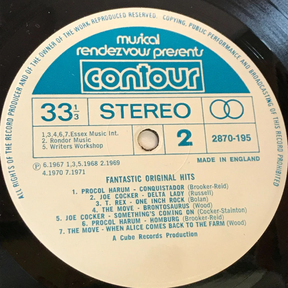 VARIOUS ARTISTS Fantastic Original Hits 1980 UK Vinyl LP T-Rex move Procol Harum - Image 4 of 4