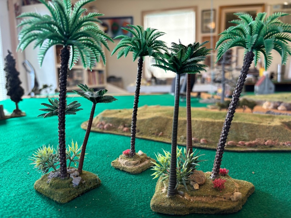 28MM PALM TREES TERRAIN FOR WARGAMING OR DISPLAY PAINTED AND BASED!! | eBay