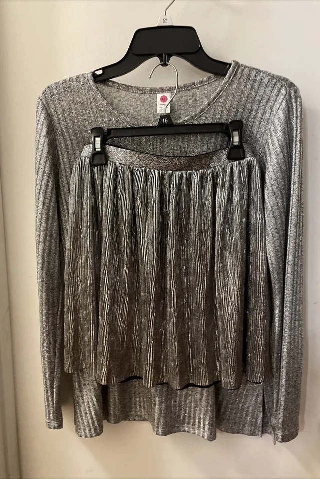 Девочек 2шт комплект, рубашка и юбка комплект размер L. 14 1/2 - 16 1/2 новый без ярлыков - Изображение 4 из 4