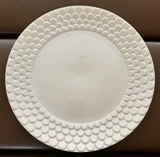 L'Object Large White Porcelain Charger Plates. set of 8