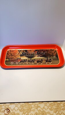 1998 Budweiser ''Autumn Clydesdales'' Limited Edition 19 x 8 1/2 Metal Tray Nos