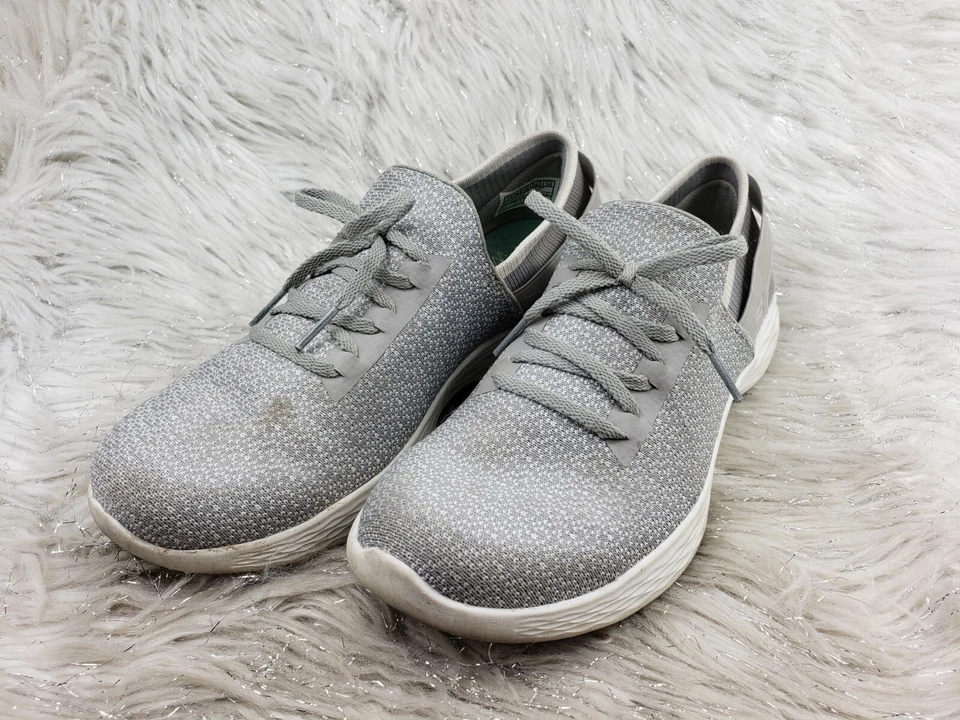 YOU by Skechers 14950 Gray White Walking Shoes Size 7.5 / 37.5 - Image 3 of 4