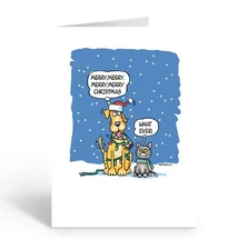 The Difference Between Dogs & Cats - Funny Christmas Card - 18 Count-  20077