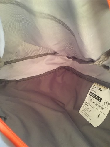 IKEA PIVRING Backpack Light Gray 9 ½x3 ¼x13 ½ " 2 gallon Water Resistant - Picture 6 of 6