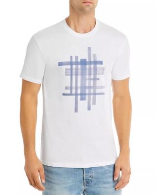 Vestige Abstract Mens Crosshatch Short Sleeve T-Shirt White Size S   12269