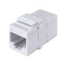 Construct Pro™ Cat6 Keystone Pass-Through Coupler Jack Insert (White)