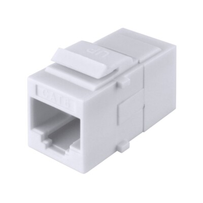 Construct Pro  Cat6 Keystone Pass-Through Coupler Jack Insert (White)