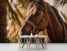 3D Horse Animal Close-up Self-adhesive Removable Wallpaper Murals