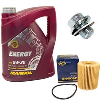 MotoröL ÖLfilter SH4039P 5W30 5Liter + ÖLablassschraube FüR Lexus Toyota Corolla