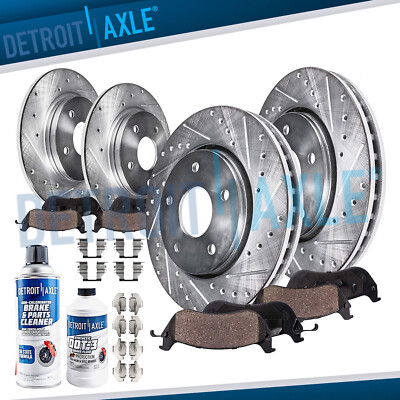 Front & Rear Drilled Rotors + Brake Pads for Ford Taurus Freestyle Mercury Sable