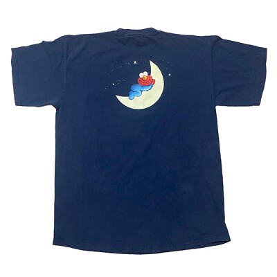 Vintage 90s Elmo Sesame Street Cartoon Tee Shirt Glow In The Dark