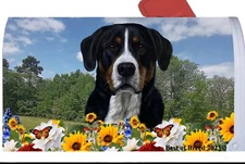 Greater Swiss Mountain Dog Summer Flowers Mail Box Cover