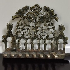 Antique Solid Bronze Hanukkah Lamp Menorah North Africa c.18th
