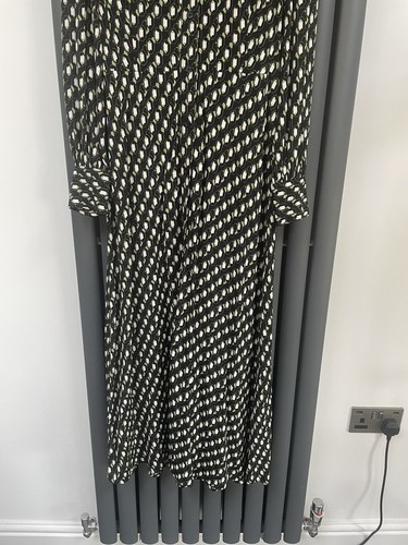New Ex Chain Store black, green & white shirt dress size 8 long tall - Picture 3 of 4