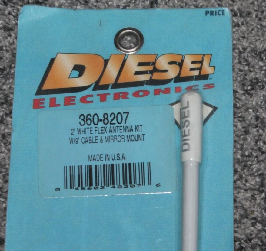 Kit de antena flexível branca Diesel Electronics 2' com cabo e montagem de 9', 360-8207 - Imagem 3 de 4