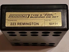 60111 REDDING TYPE-S ELITE BUSHING 3-DIE SET - 223 REMINGTON - BRAND NEW