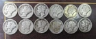 Set Of 12 Mercury Silver Dimes INCLUDES 1923S and 1945D