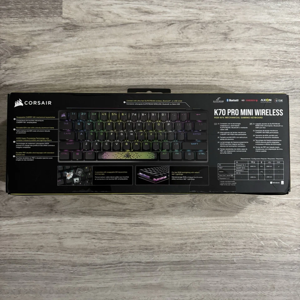 Corsair K70 PRO Mini Wirelless Gaming Mechanical English Keyboard NEW SEALED - Image 2 of 4