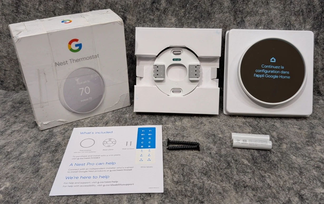 Google Nest Thermostat - Smart Programmable Wi-Fi Thermostat - Snow White