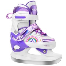 Adjustable Ice Skates for Kids Girls Ages 3-12, 4 Size Ice Skating Shoes, Girls