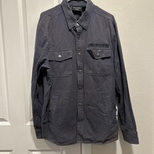Harley-Davidson  Genuine Men's L Shirt Heavyweight Button Down Shirt Gray