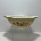 Vintage Pyrex Homestead Scroll Tan and Brown Cinderella Mixing Bowl 444 Large