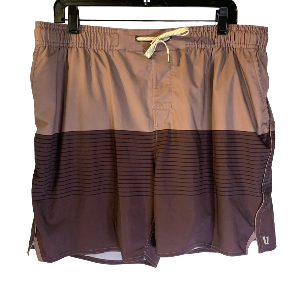Vuori Men's Trail Running Shorts Size XXL Purple Lined Pockets Drawstring Waist