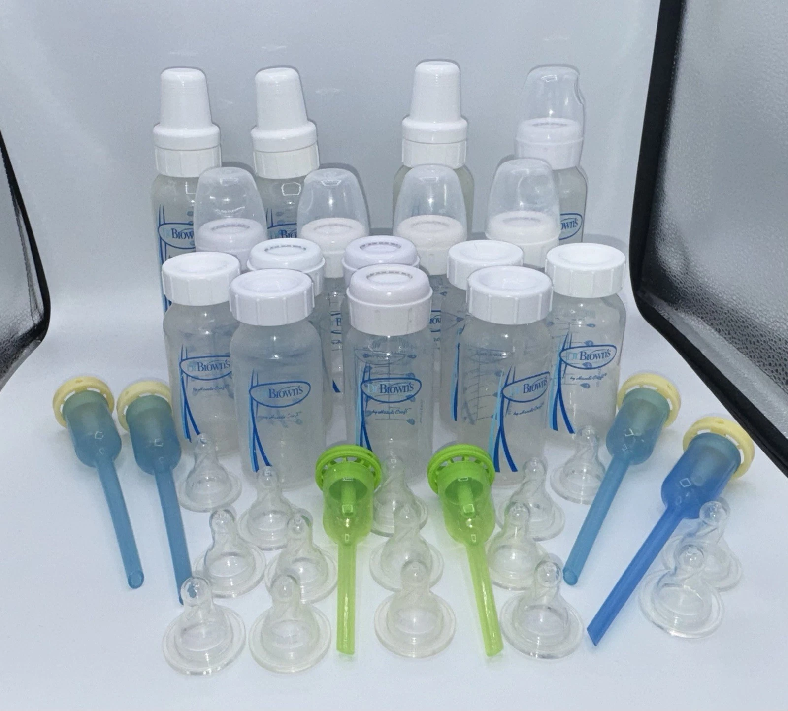 Dr. Brown Bottle Lot 16 Bottles Vents Accessories Nipples Any Flow