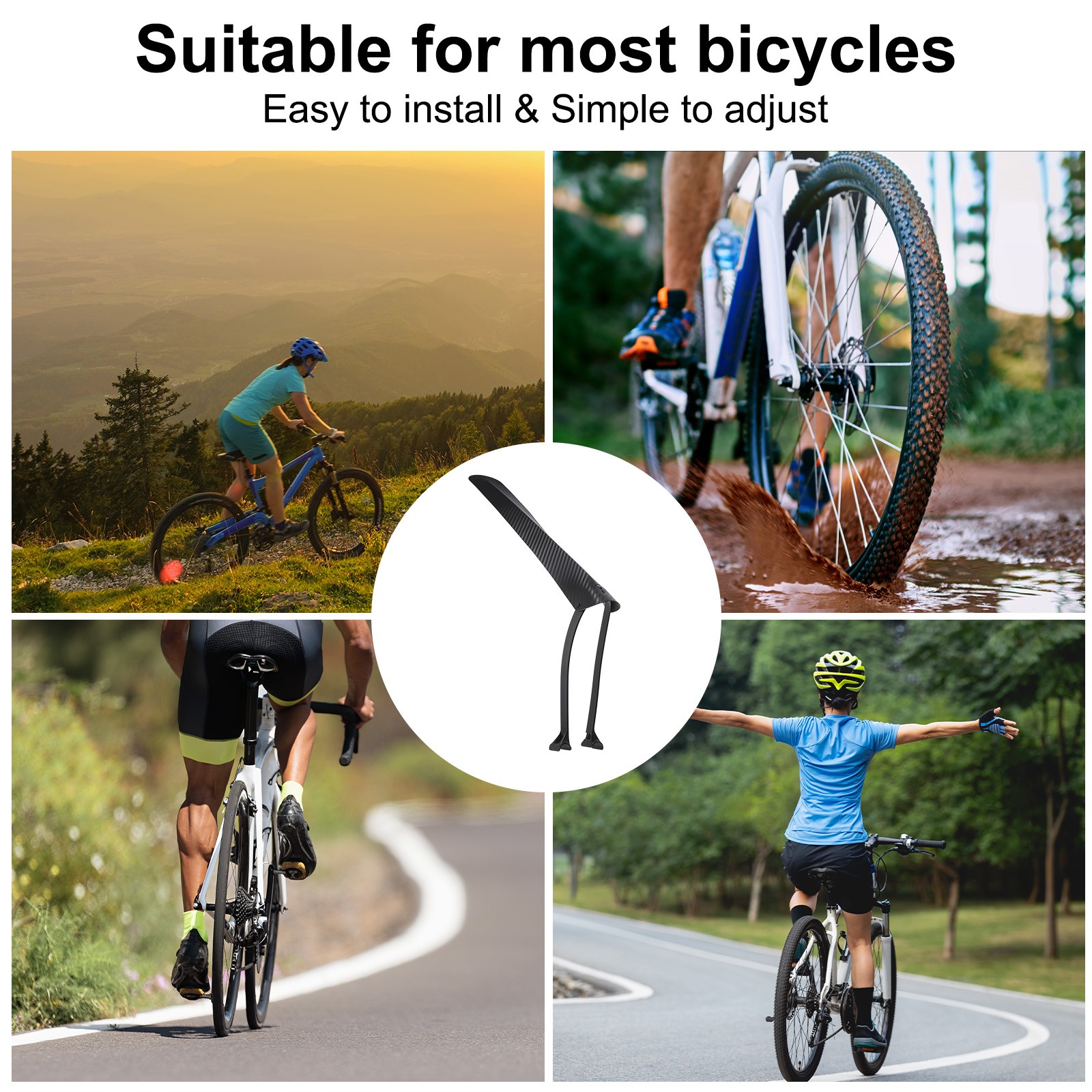 Parafango posteriore per mountain bike con fascetta foto 6