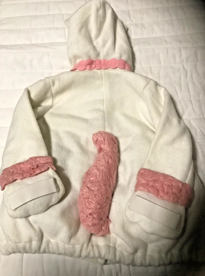 Antigua Chaqueta Azul Marino Sudadera con Capucha Abrigos Niñas Niños 12-24 Meses Niño Pequeño Suave Blanco Rosa Gato Foto 3 de 4