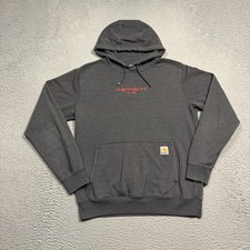 Carhartt Force Hoodie Men Small Grey Sweatshirt Pullover Fleece Relaxed 105569