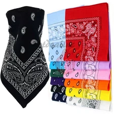 12 pcs Bandana Scarves Paisley Head Face Mask Wrap Scarf 100% Cotton
