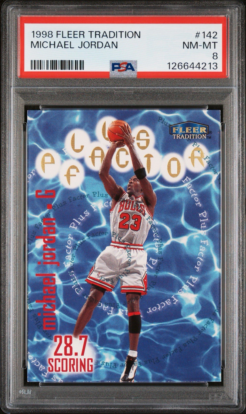 1998 FLEER TRADITION #142 MICHAEL JORDAN PSA 8