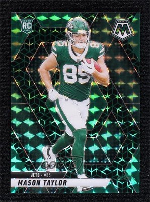 2025 Panini Mosaic Rookies Spectris Green Prizm 13/13 Mason Taylor Rookie RC 9su