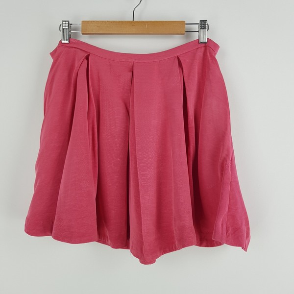 Witchery Womens Size 14 Pink Pleated Skirt Side Pockets