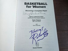 Nancy Lieberman-Cline AND Robin Roberts SIGNED Basketball for Women 1996 COA