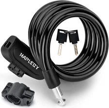 Hapleby Premium Bike Lock with 2pcs Keys, Professional Cable Black 