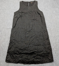 Quince Linen Tank Mini Dress Womens XS Black Pockets Minimal Capsule European