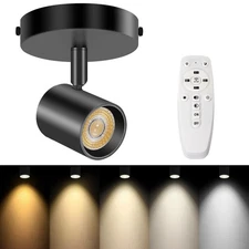 Remote Control Ceiling Spotlight Flush Mount Adjustable Directional LED Spot ...