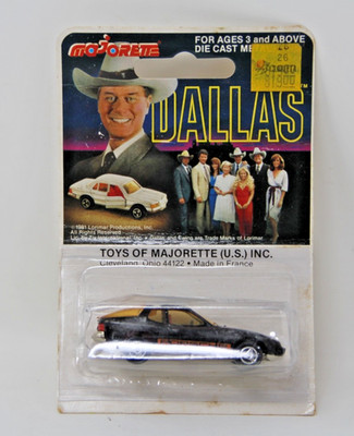 Majorette Dallas TV Show Porsche 924 1981 Rare Black Color  #247 New On Card