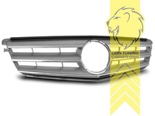 Sportgrill Kühlergrill für Mercedes Benz W204 S204 C-Klasse silber chrom