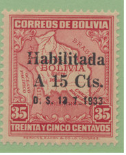 Bolivia Stamp Scott #209, Mint Hinged