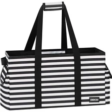 Standing Extra Large Utility Tote Bag with Hard Bottom & Hard Sides, Heavy Du