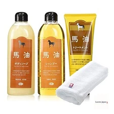 [NEW] Azuma Corporation  Horse oil shampoo treatment body soap set